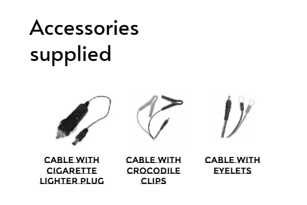 Accessories supplied