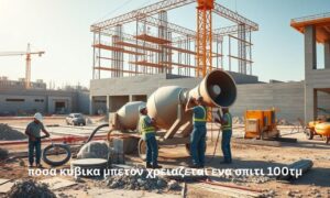 ποσα κυβικα μπετον χρειαζεται ενα σπιτι 100τμ