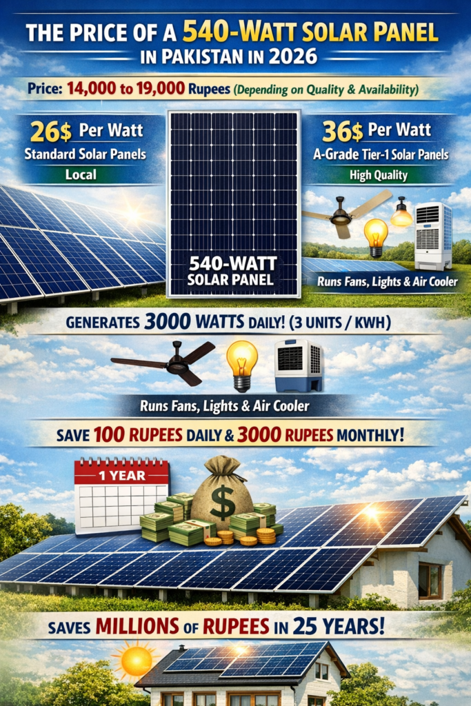 540-watt Solar Panel Price in Pakistan