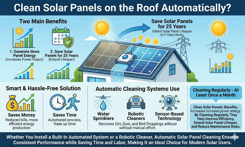 Clean Solar Panels on the Roof Automatically?