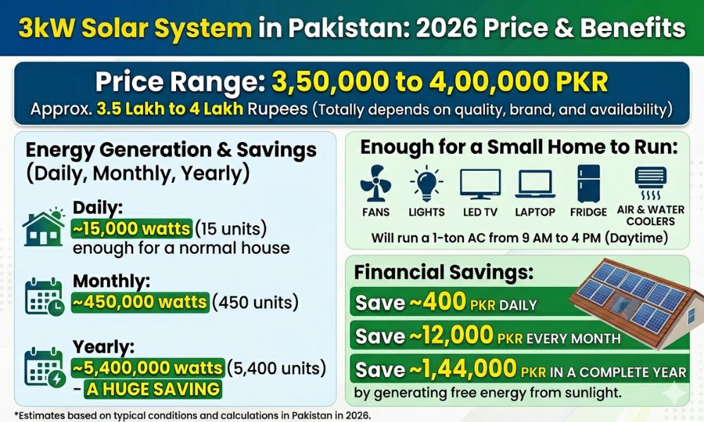 3kw Solar System Price in Pakistan