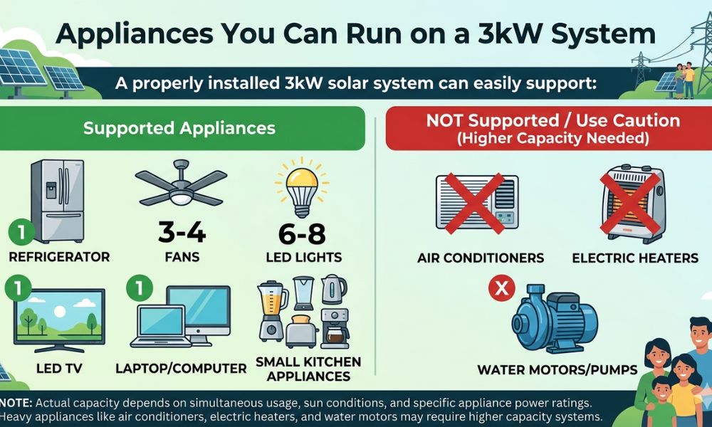Top Appliances You Can Run on a 3kW System