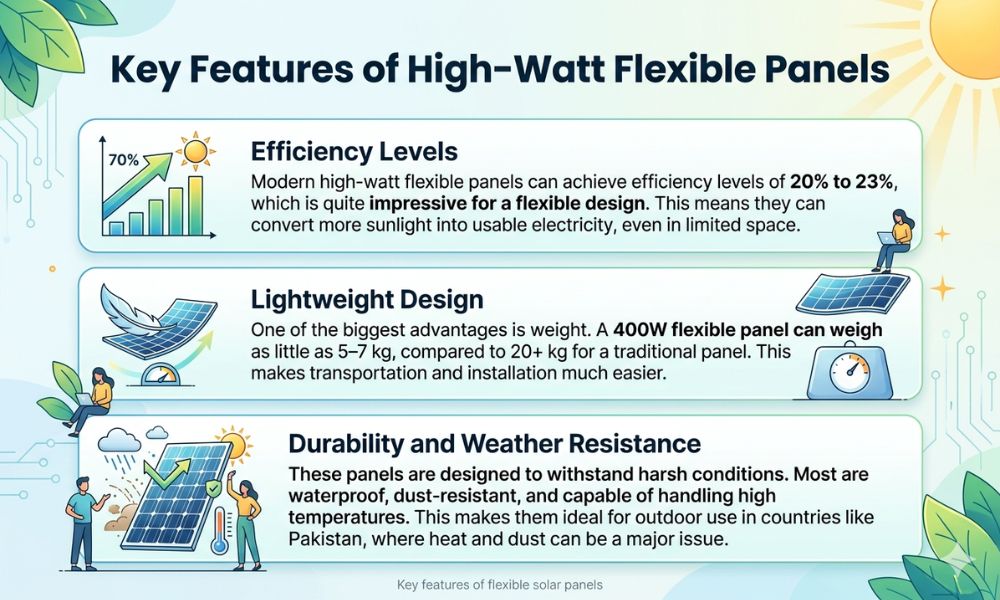 Key Features of High-Watt Flexible Panels