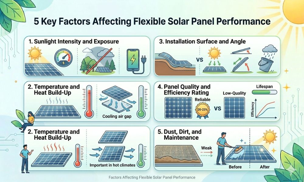 Top 5 Factors Affecting the Performance of Flexible Solar Panels
