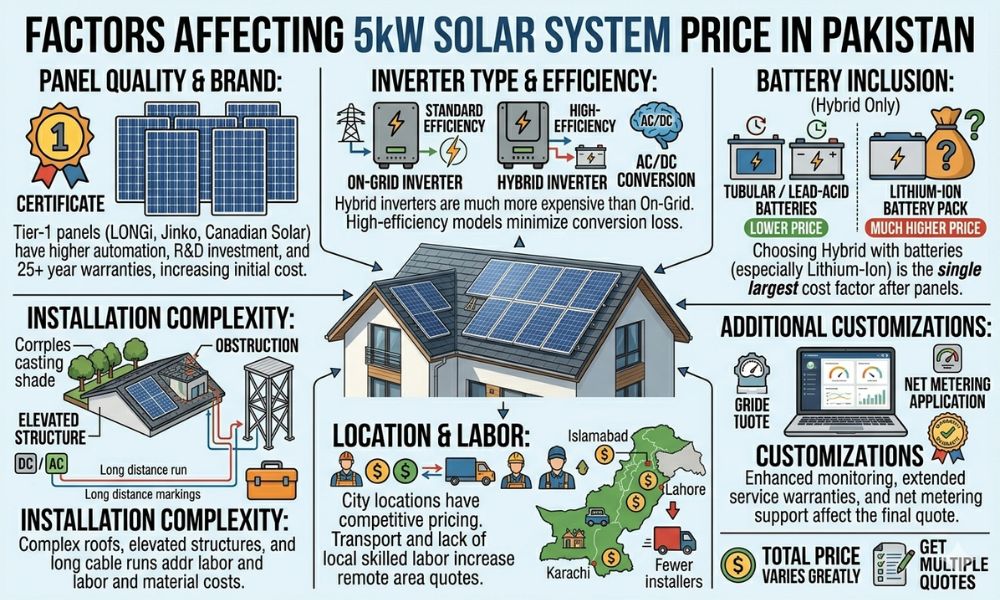 Top Factors Affecting 5kW Solar Price in Pakistan 2026