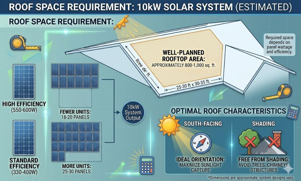 Roof Space Requirement For Installing 10kw Solar System