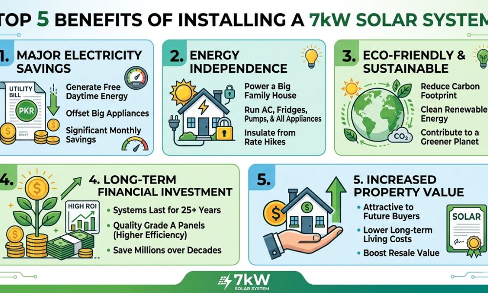 Top 5 Benefits of Installing a 7kW Solar System